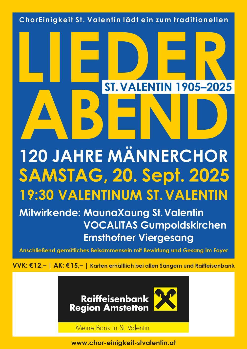 Konzert M�nnerchorEinigkeit St. Valentin